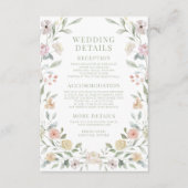 Klassieke chique pastel bloemenbruiloft details informatiekaartje (Voorkant)