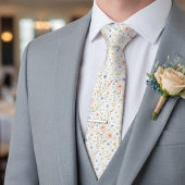 Klassieke chique stropdas met pastel bloemrozen ku