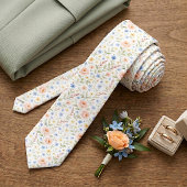Klassieke chique stropdas met pastel bloemrozen ku