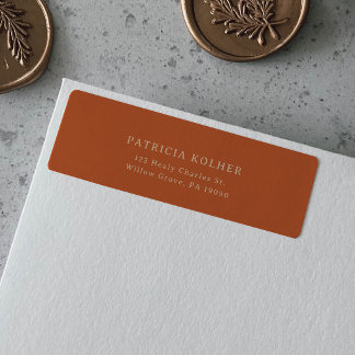 Klassieke Chique Terracotta Huwelijksadres Retour  Etiket