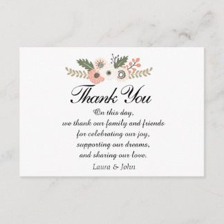 Klassieke chique trouw-bedankkaart kaart