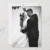 Klassieke Chique Zwart & Wit Foto Bruiloft Kaart (Achterkant)