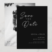 Klassieke chique zwart-wit foto Opslaan van de dat Kaart (Voorkant / Achterkant)