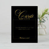 Klassieke chique zwarte kaarten & cadeaus bruiloft (Staand Voorkant)