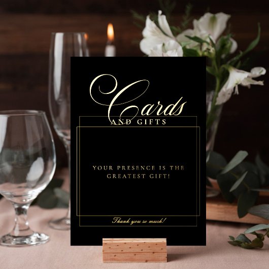 Klassieke chique zwarte kaarten & cadeaus bruiloft