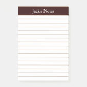 Klassieke chocolade bruin geleend, gepersonaliseer post-it® notes (Voorkant)