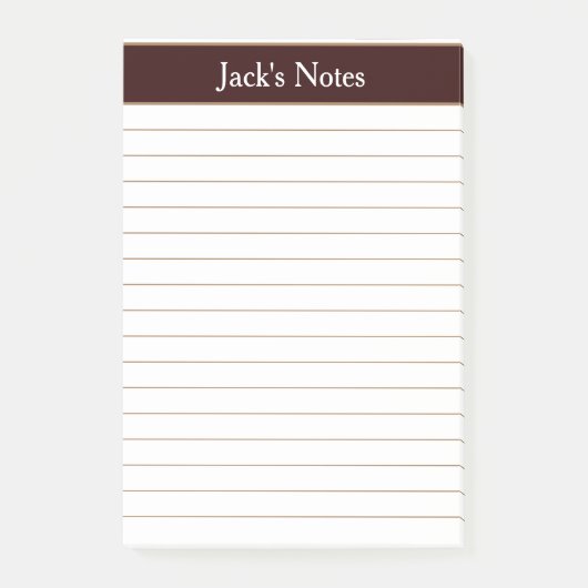 Klassieke chocolade bruin geleend, gepersonaliseer post-it® notes (Voorkant)