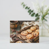 Klassieke Chocolade Chip Cookies Feestdagenkaart (Staand voorkant)