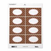 Klassieke Chocolade Gingham Labels (Full Sheet)