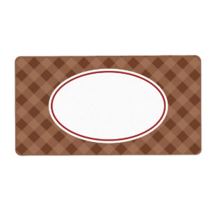 Klassieke Chocolate Gingham Labels