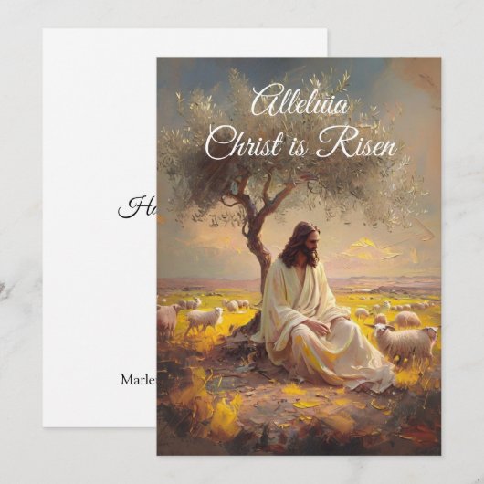 Klassieke Christ is Risen Paas- Christelijke Relig Kaart (Voorkant / Achterkant)