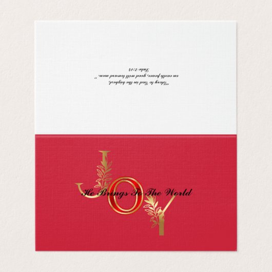 Klassieke Christelijke Kerstvreugde Bericht Groet Kaart (Buitenkant ongevouwen)