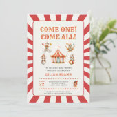 Klassieke Circus Baby Shower Kaart (Staand voorkant)