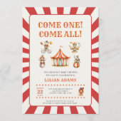 Klassieke Circus Baby Shower Kaart (Voorkant)