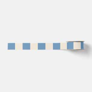 Klassieke Circus Blauwe & Crème Strepen Retro Ca Grosgrain Lint