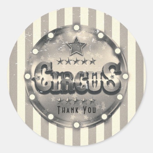 Klassieke circus gestreepte strepen aangepaste fee ronde sticker (Voorkant)