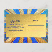 Klassieke circus kermis Royal blauwe gouden folie  Aankondigingskaart (Achterkant)