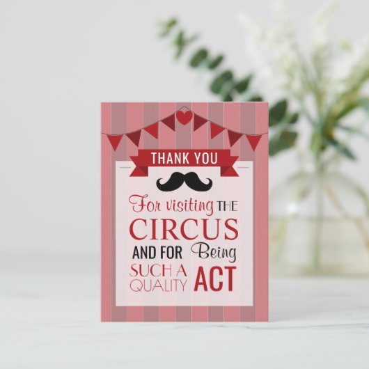 Klassieke Circus Poster Birthday Party Dank u Briefkaart (Staand voorkant)
