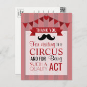 Klassieke Circus Poster Birthday Party Dank u Briefkaart (Voorkant / Achterkant)