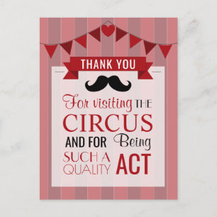 Klassieke Circus Poster Birthday Party Dank u Briefkaart