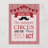 Klassieke Circus Poster Birthday Party Dank u Briefkaart (Voorkant)