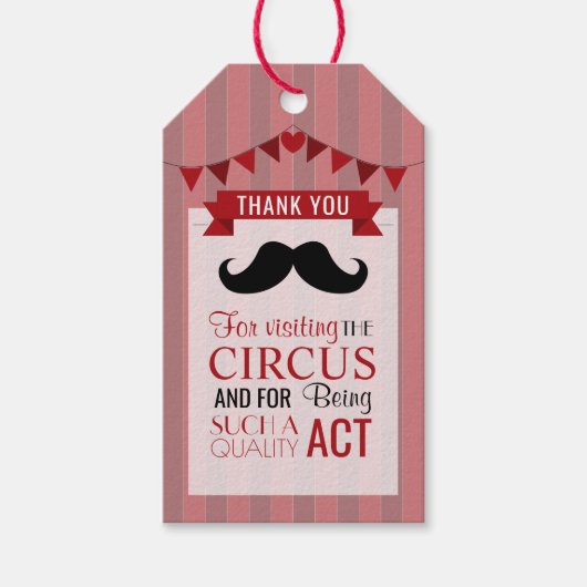 Klassieke Circus Poster Children's Birthday Party Cadeaulabel (Voorkant)