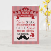 Klassieke Circus Poster Kinderdag Kaart (Gele Bloem)