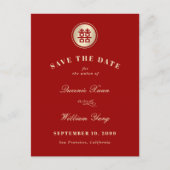 Klassieke Cirkel dubbel Xi Chinees sparen de Datum Aankondigingskaart (Voorkant)