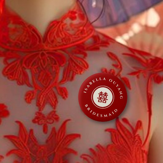 Klassieke Cirkel Dubbele Xi Chinese Bruiloft Ronde Button 5,7 Cm