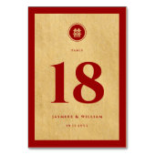 Klassieke Cirkel Dubbele Xi Gouden Chinese Bruilof Kaart (Voorkant)