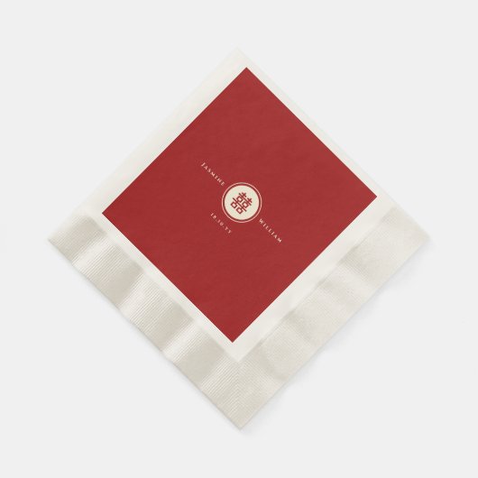 Klassieke Cirkel dubbelgeluk Chinese bruiloft Servet (Hoek)