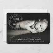 Klassieke cirkel met stempel op de eerste Kerstmis Feestdagenkaart (Voorkant)