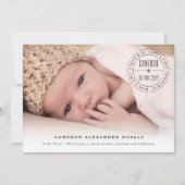 Klassieke cirkel met stempel op de eerste Kerstmis Feestdagenkaart (Voorkant)