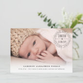 Klassieke cirkel met stempel op de eerste Kerstmis Feestdagenkaart (Staand voorkant)