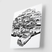 Klassieke cirkelklok van 1950 vierkante klok (Hoek)