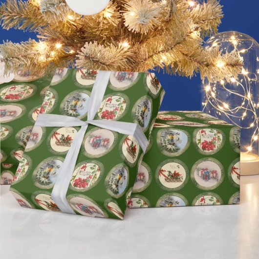 Klassieke cirkelornamenten cadeaupapier (Feestdagen)