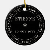 Klassieke cirkelvormige Baby eerste knooppuntfoto Keramisch Ornament (Voorkant)