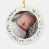 Klassieke cirkelvormige Baby eerste knooppuntfoto Keramisch Ornament (Achterkant)