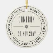Klassieke cirkelvormige Baby eerste knooppuntfoto Keramisch Ornament (Voorkant)