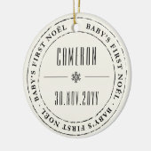 Klassieke cirkelvormige Baby eerste knooppuntfoto Keramisch Ornament (Links)