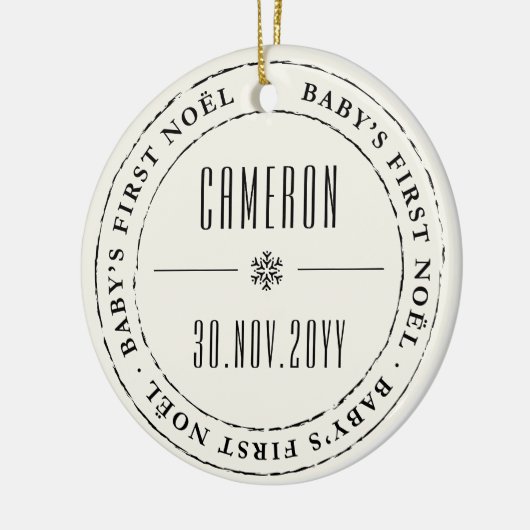 Klassieke cirkelvormige Baby eerste knooppuntfoto Keramisch Ornament (Links)