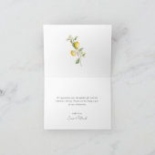 Klassieke Citrus Lemon Summer Thank You Card Bedankkaart (Binnen)
