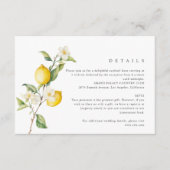 Klassieke Citrus Lemon Summer Wedding Informatiekaartje (Voorkant)