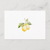 Klassieke Citrus Lemon Summer Wedding Informatiekaartje (Achterkant)