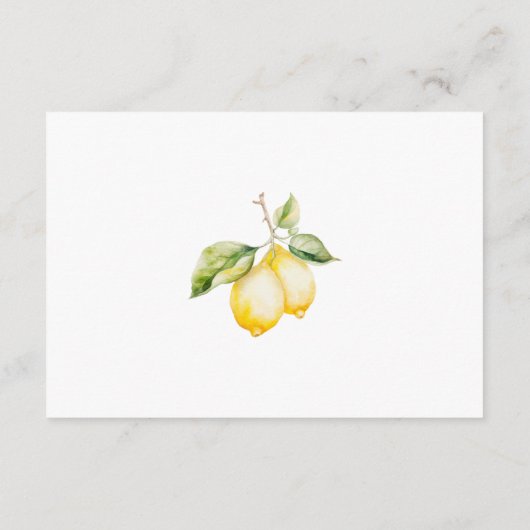 Klassieke Citrus Lemon Summer Wedding Informatiekaartje (Achterkant)