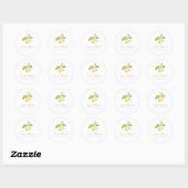 Klassieke Citrus Lemon Summer Wedding Ronde Sticker (Vel)