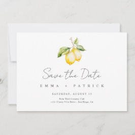 Klassieke Citrus Lemon Summer Wedding Save the Dat Date