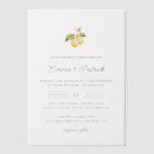 Klassieke Citrus Lemon Summer Wedding Vellum Uitnodigingen (Voorkant)