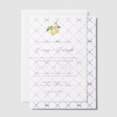 Klassieke Citrus Lemon Summer Wedding Vellum Uitnodigingen (Offset (Uitnodiging))