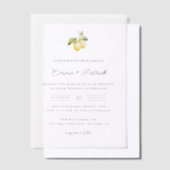 Klassieke Citrus Lemon Summer Wedding Vellum Uitnodigingen (Offset)